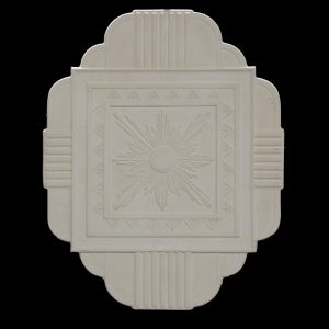 CCR-40P / R512S Art Deco Rectangular Sunburst Ceiling Rose Solid
