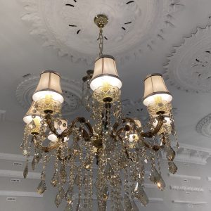LS-13 Notredame 8 light Gold Chandelier Smoke Glass