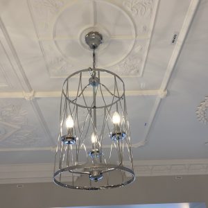 LS-17 Tolina 3 light Chrome Cage Pendant