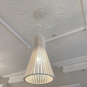 LS-18 Lucca 1 light White Wood Veneer Pendant