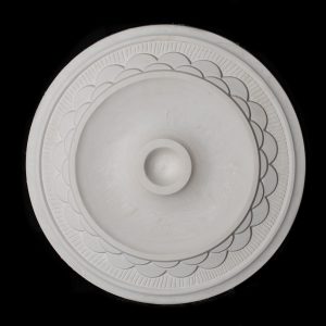 R403S Art Deco Round Sculptured Petal Ceiling Rose Solid