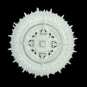 R021V Heritage Heart Five Piece Ceiling Rose with Fringe Solid