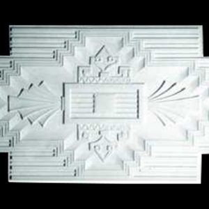 R516S Large Art Deco Rectangular Fan Ceiling Rose Solid