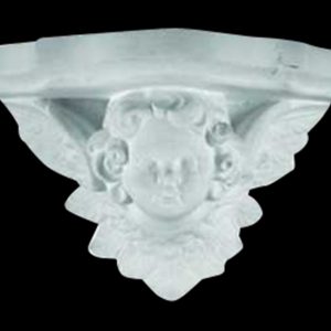 Short and Wide Cherub Truss with Cap in Cement
