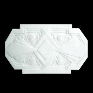 R524S Layered Triangle and Squares Art Deco Ceiling Rose Solid