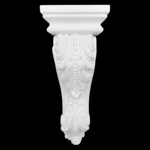 Long Slim Leaf and Scroll Truss with Cap in Cement
