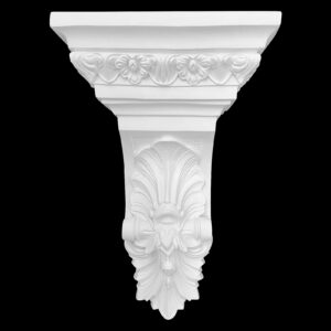 Decorative Leaf and Flower Scroll Truss with Ornamental Cap in Cement