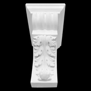 Curled Leaf and Scroll Right-Angled Truss with Fluted Sides and Cap 295mm x 295mm x 240mm