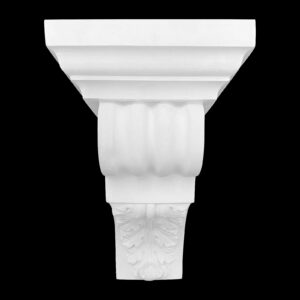 T56 Curled Leaf and Scroll Right-Angled Truss with Fluted Sides and Cap