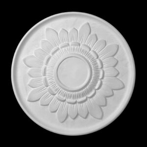 R394S Art Deco Round Sunburst Ceiling Rose Solid