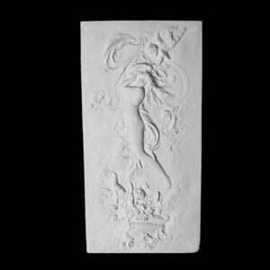 WP04 Whimsical Lady with Three Cherubs Wall Plaque Solid