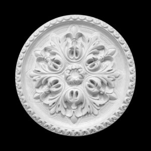 RCH-08S Bud, Leaf and Fringed Dentil Round Ceiling Rose Solid