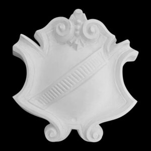 OM11 Large Shield with Ribbon Detail Overmantel