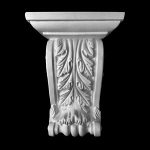 T66B CEMENT Acanthus Truss with Cap (No Bottom Leaf) in Cement