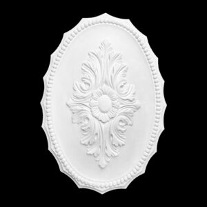 R458S Beaded Oval Ceiling Rose Solid