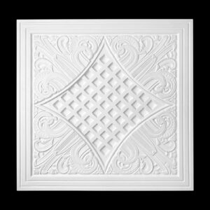 RCH-35S Fancy Square Art Deco Ceiling Rose Solid